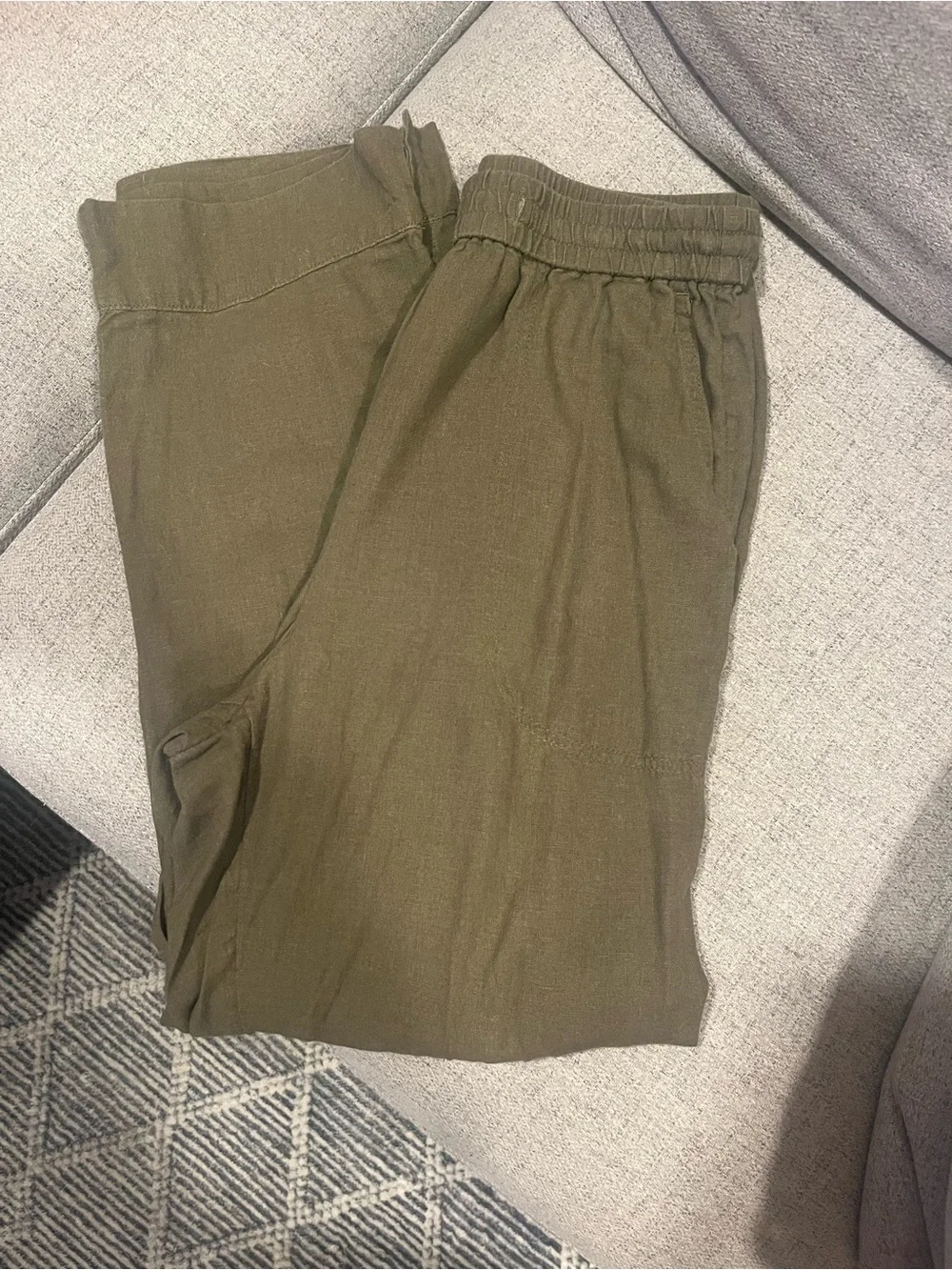 Banana Republic olive Green Linen Blend Women's Drawstring Trousers XS